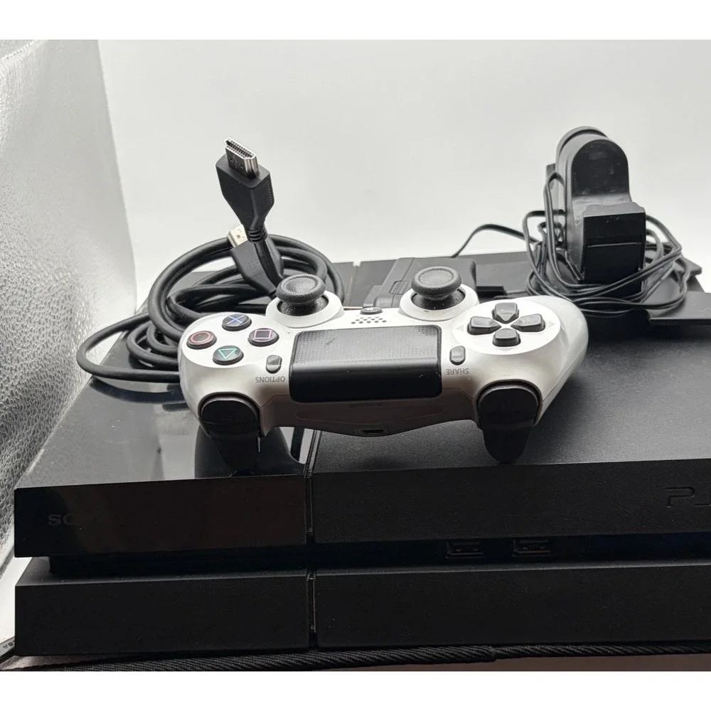 Sony PlayStation 4 PS4 Console 500GB White DualShock 4 Controller Tested Works